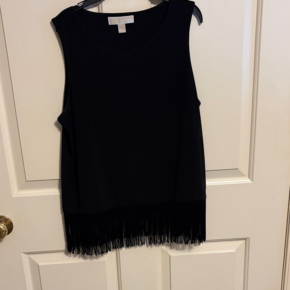 Michael Kors Black Fringe Tank Top